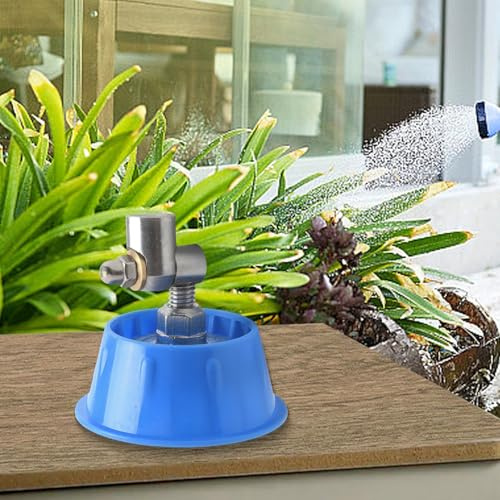 Drivstraw Adjustable Spray Nozzle for Agricultural Irrigation — High-Pressure Copper & Plastic Nozzle with Swivel Design, 72 mm Length, Blue, Compatible with(7 holes)
