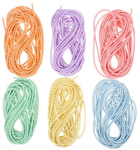 JOYOFREELY Cuerda Elástica para Pulseras y Collares 6 Colores Surtidos (5 M Cada Uno) Hilo Fino Multicolor para Manualidades DIY Joyería y Abalorios Accesorios de Costura