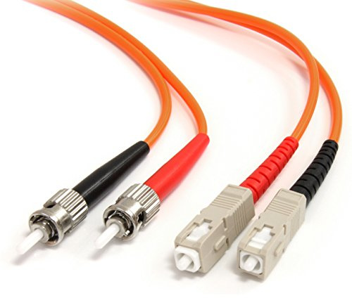 StarTech Câble Fibre OM1 2m, ST vers SC, 62.5/125, Optique (FIBSTSC2) | Multimode Duplex, Jarretière, LSZH, Insensible aux interférences électriques
