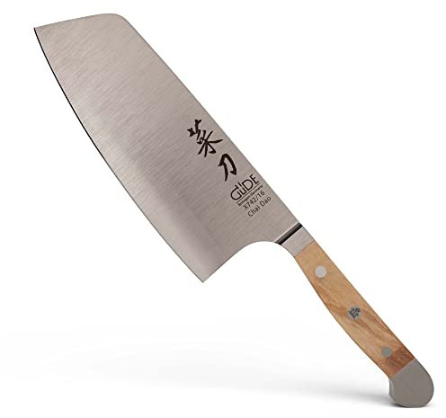 GÜDE Solingen - Chai Dao, China Kochmesser geschmiedet, 16 cm, Olivenholz, ALPHA OLIVE, Doppelkropf, Handmade Germany
