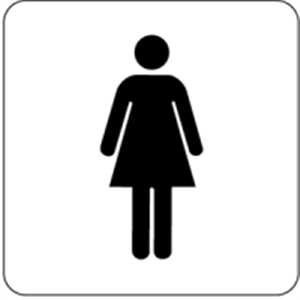 Aufkleber Piktogramm Damen Folie selbstklebend 16 x 16cm (Türschild, Toilette, WC) praxisbewährt, wetterfest