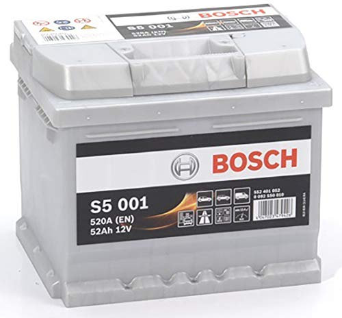 Bosch S5001 - Car Battery - 52A/H - 520A - Lead-Acid Technology - for Vehicles without Start/Stop System