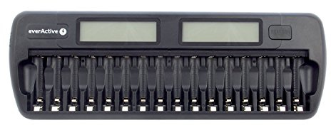 everActive laddare för 16 batterier, AAA AA, snabb laddning – 4 timmars batteriset, LCD-display, uppdateringsläge, biladapter, modell: NC-1600