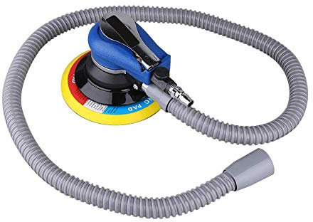 Levigatrice ad aria, levigatrice rotorbitale per palme orbitali per strumento pneumatico con cuscinetto da 6 pollici 150 mm con tubo di raccolta polvere per lavori in metallo e auto (1 pz)