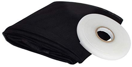 APANA - Fliegengitter Insektenschutz Fenster bodentief ohne Bohren Klettband Mückengitter Gaze französischer Balkon kürzbar schwarz 150 x 220 cm