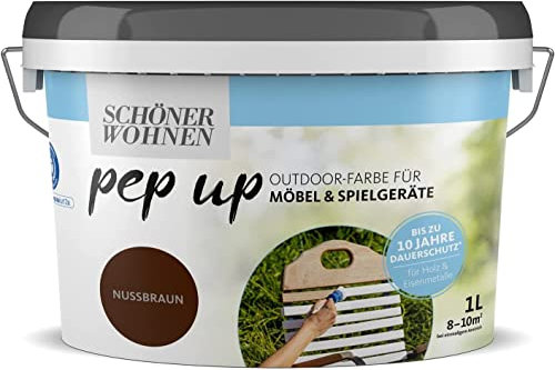 Pep up Outdoor-Farbe f. Möbel & Spielgeräte 1 Liter (Nussbraun)