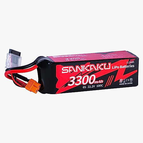 SANKAKU 3300mAh 6S Lipo Akku 22,2V 100C RC Akku Stecker XT60 für RC Flugzeug Quadrocopter Hubschrauber Drohne FPV Hobby