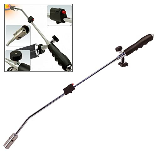 Gas Powered Weed Burner with Auto Ignition Weed Burner Gas Weed Killer with Adjustable Flame Butane Gas Canister Compatible Weed Wand