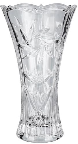 Belle Vous Kristallklare Glasvase Gross - 23,5 cm - Deko Blumenvase Modern - Zuhause, Wohnzimmer, Büro, Hochzeitsdekoration Vase Glas Geschenk