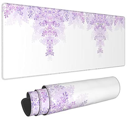 FAIRAH Framing Lilac Flowers In Blossom Bedrucktes übergroßes Gummi-Mauspad mit starker Haftung, rutschfest und verschleißfest
