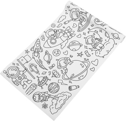 NUOBESTY 1rollo Póster De Dibujo Para Papel Para Colorear Para Actividades Creativas Casa y Escuela Incluye Temas De Animales Dinosaurios Comida