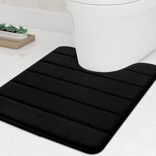 ZALHIN Tapis de Bain en Mousse à Mémoire de Forme, Autoportant Antidérapant, Support Anti-Dérapant - Doux - Absorbant l'Eau - WC et Salle de Bain, 50 x 60 cm