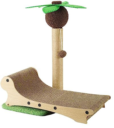 Katzenkratzbaum mit Strandkorb, Multifunktionales Sisal-4-Jahreszeiten-Universal-Katzenkratzbrettnest, Haustiermattenbettmöbel, Haustierbett für Hunde, Katzen, die Sich Ausruhen und Spielen