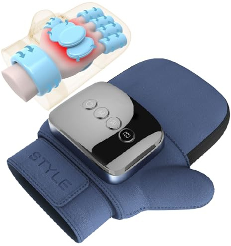 rutell Massaggiatore portatile senza fili, regalo per la festa della mamma, massaggiatore manuale ricaricabile aggiornato con calore e compressione per tunnel carpale, dita, circolazione, polso