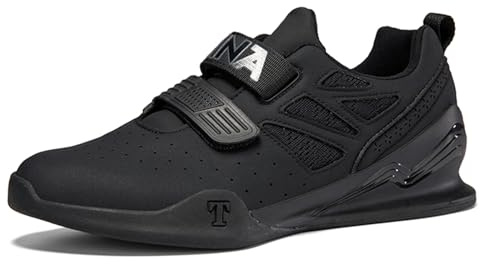 ZHENSI Chaussures D'haltérophilie Hommes Et Femmes Chaussures De Squat De Soulevé De Terre Baskets Plates De Fitness en Salle,Noir,42 EU