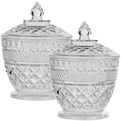 URBNLIVING Bonbonniere de plástico transparente de 14,5 cm de alto, perfecto para dulces, almendras y azucareros para bodas y ocasiones especiales