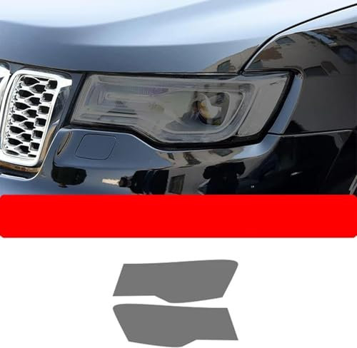 TQABADQ Pellicola Protettiva per fari per Auto Tinta della Luce Anteriore Adesivo TPU Nero fumé, per Jeep Grand Cherokee Wrangler Bussola Accessori