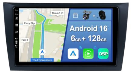 YUNTX [6GB+128GB] Android 16 Autoradio per VW GOLF 6 2008-2016-[Incorporato Carplay/Android Auto/DSP/GPS]-9 pollice IPS Touch Screen-Camera+MIC Incluso-DAB/Mirror Link/Bluetooth 5.0