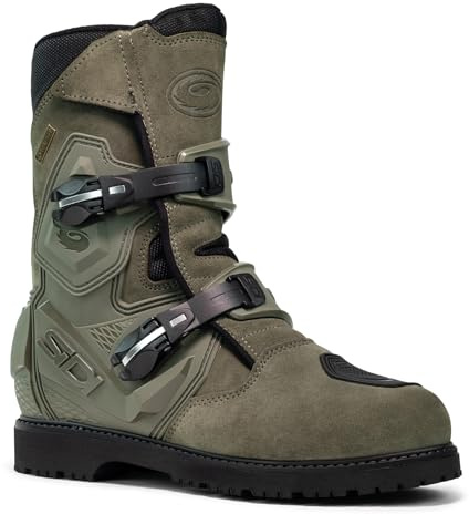 Sidi | Touring motorcykelstövlar, professionella motocross-stövlar för män MID ADVENTURE 2 GORE, mikrojusterbara spännen, GORE-TEX, kardborrband, Militärt, 42.5 EU