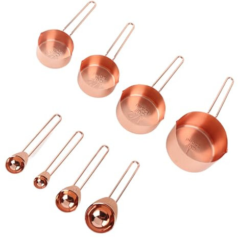 Medición de la Cuchara de la Cuchara Inoxidable Medición de la Cuchara, Medición de la Taza de Oro Tazas de Medición y Cucharas Establece las Cucharadas Transparentes de