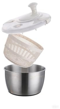 Professional Salad Spinner - Stainless Steel Construction with Quick Dry System, Stable Non-Slip Base, Durable Lettuce Washer for Home Cooking & Catering, Ideal for Daily Use & Party Prep