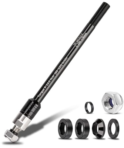 LMYSUFI Steckachse Adapter M12 X 1,5mm 160-178 mm für Fahrradanhänger Kupplung Fahrrad Steckachsenadapter, Einstellbare Schaftlänge