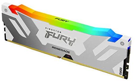Kingston FURY Renegade DDR5 RGB Argento/Bianco XMP 24GB 8800MT/s CL42 CUDIMM Memoria Gaming per Computer Modulo Singolo - KF588CU42RWA-24