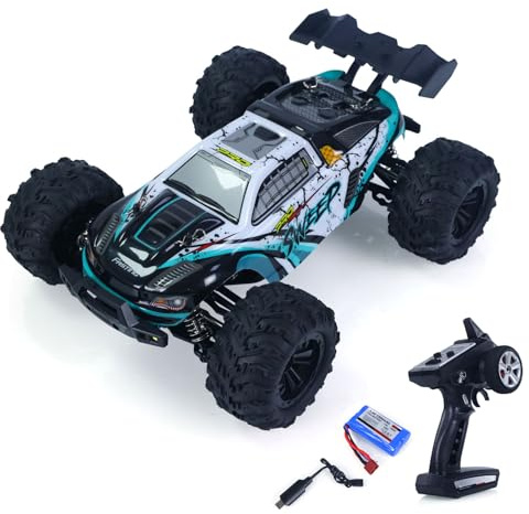 wheelfun 1/16 RC Offroad‑Truck mit bürstenlosem Motor | Metall‑Differential, große Geländereifen, hohe Stabilität, robuster Aufbau für Geländefahrten