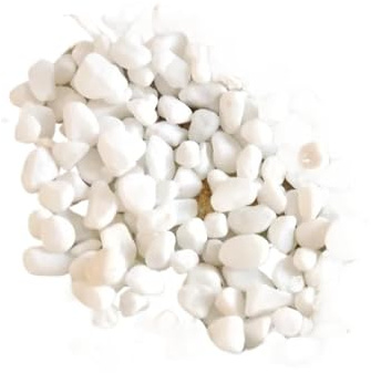 WENYOG Cailloux Aquarium Marbres de Pierre décoratifs de rivière, 150g, for bonsaï Succulents, Aquarium, sans Vase, Plante, décoration de Maison, Blanc(6-8mm Stone)