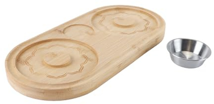 WANGCL Salero para margaritas, juego de barra de vidrio de bambú para cócteles, caja de azúcar y sal con bandeja para condimentos, tazón, accesorios para fiestas de bar