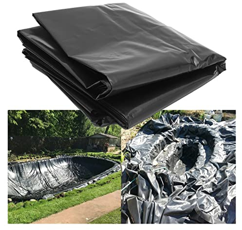 Bâche de protection imperméable en polyéthylène haute densité de 1 mm, idéale pour les bassins aquatiques, les fontaines et les caractéristiques aquatiques, noir, 3 x 6 m