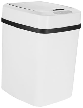 BAZEITFLOW Poubelle Intelligente à Induction Automatique Blanche avec Couvercle Silencieux et Capacité Spacieuse pour Cuisine Salon et Chambre Fonctionnant sur Piles AA Fermeture Automatique