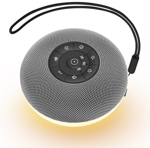 White Noise Machine Baby, dispositivo per bambini con 39 suoni rilassanti e luce notturna, aiuto per addormentarsi per neonati e adulti, con 3 timer, funzione memoria per casa, ufficio e viaggi