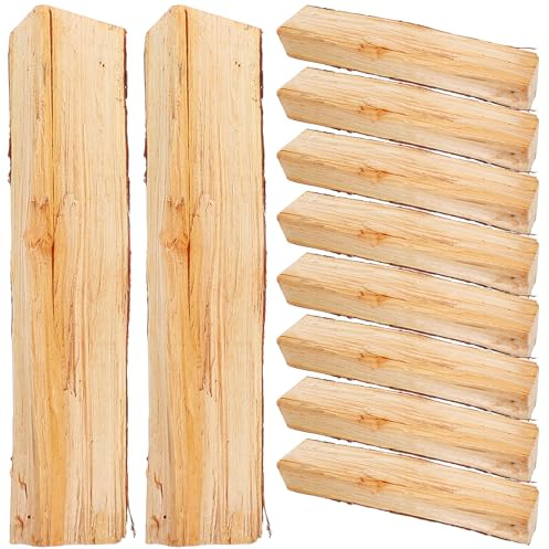 DECOMELODY 10 Piezas Troncos Decoración Chimenea Madera Auténtica Leños Partidos Rústicos para Decoración Interior DIY Hogar Acogedor