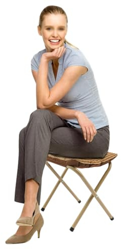 SuhoFutus Klappbarer Fußhocker, Mit Schwammkissen, 100kg Tragkraft und Höhenverstellbar als Sitzhocker und Beinstütze für Büro und Wohnzimmer, Aus Eisen, Cord und Schwamm (Khaki)