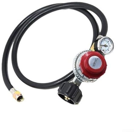 Regulador de gas ajustable de 4 pies con medidor de presión de precisión de 0 a 60 PSI, manguera de goma robusta de alta presión y ajuste hembra de 38, para parrilla de barbacoa tipo 1