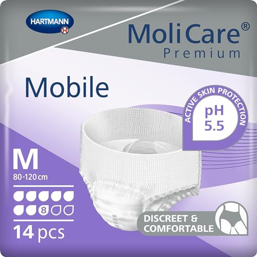 MoliCare Premium Mobile Einweghose: Diskrete Anwendung bei Inkontinenz für Frauen und Männer; 8 Tropfen, Gr. M (80-120 cm Hüftumfang), 14 Stück