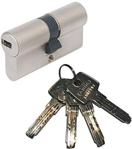 Abus EC550 - Bombín cilíndrico de doble embrague (40 x 50 mm, incluye 4 llaves)