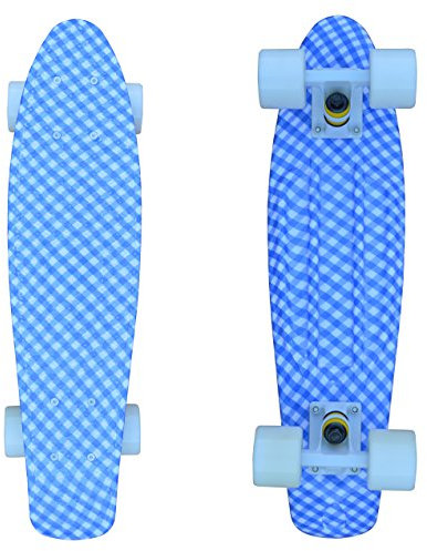Fish Skateboards Cruiser, Skateboard, 22 Zoll, Mentholgrün/Silberfarben/Hellrosa