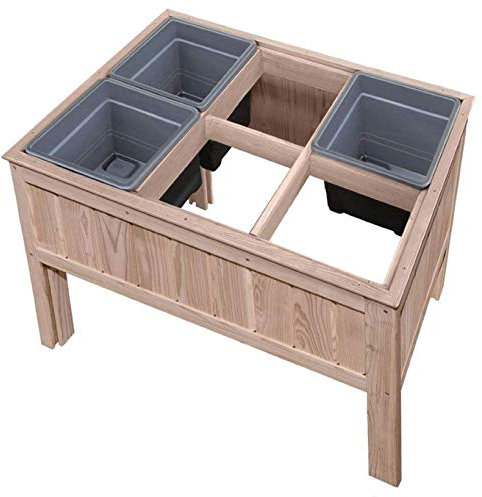 Gartenpirat Hochbeet für Kräuter oder Gemüse aus Lärchenholz 100x69x80 cm für Balkon
