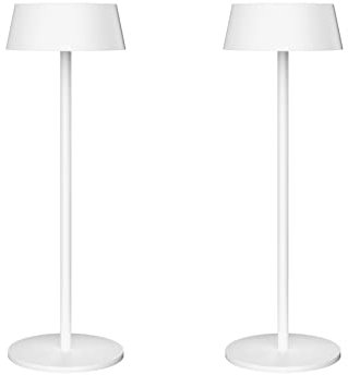 K-Bright 2 pezzi Lampada da tavolo, Luce calda Colore 3000K, Impermeabile IP54 lampade da tavolo senza fili, Ideale per cene in giardino, pub, feste, terrazze(Bianco)