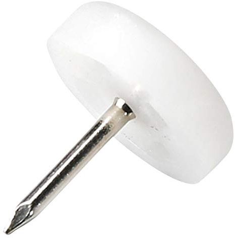 Adsamm® / 4 x Kunststoffgleiter mit Nagel/Weiß/Ø 18 mm/rund/Möbelgleiter mit Nagel/Möbel- und Bodenschutz in Adsamm® Qualität