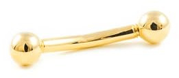 Monde Petit Piercing per sopracciglio tondo 3 mm - oro giallo 18k (750) - Scatola Regalo - Certificato di garanzia