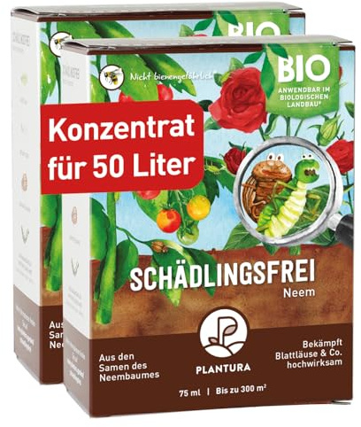 Plantura Bio-Schädlingsfrei Neem, effektive Schädlingsbekämpfung mit Neem, gegen Blattläuse, Thripse & Co. an Gemüse, Kräutern & Zierpflanzen, 150 ml Konzentrat für bis zu 50 L (600 m²)