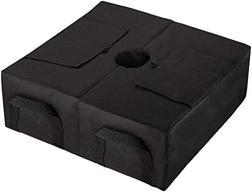 YELAIYEHAO - Supporto per ombrelli da esterni e terrazzo, base per ombrelli staccabile, peso ombrello con grande apertura per patio, spiaggia, esterni a sbalzo, 2 pezzi, colore: nero
