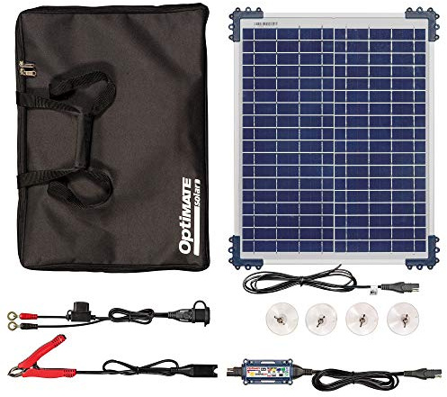Optimate Solar Duo 20W Travel Kit, TM522-D2TK, Chargeur-Mainteneur-Récupérateur de Batterie Solaire étanche 12V / 12.8V 1.67A en 6 étapes