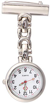UKCOCO Krankenschwester Taschenuhr Schwesternuhr Ansteckuhr Krankenschwesteruhr Quarzuhr Pflegeuhr Quarzwerk Pflege Pulsuhr Geschenk für Arzt Damen Mädchen
