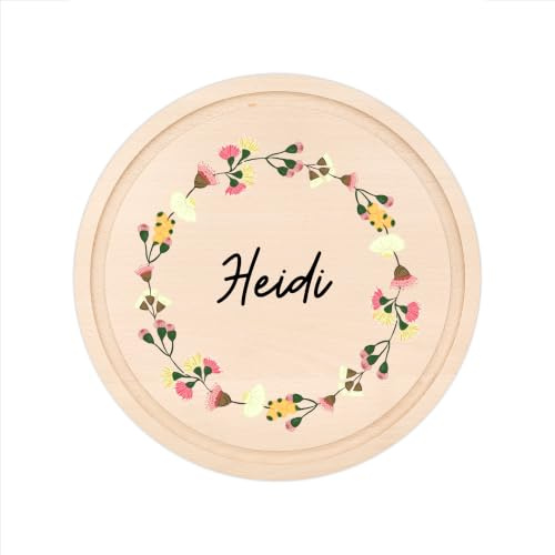 Wunderwunsch Frühstücksbrettchen, Holzbrett personalisiert rund mit Gravur | Holzbrettchen mit Namen, Schneidebrett, Geschenk für Papa, Mama, Brettchen, Frühstücksbrett, Frühstücksbretter