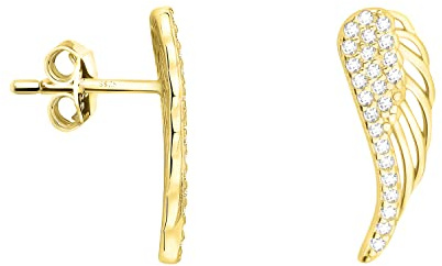 SOFIA MILANI - Damen Ohrringe 925 Silber - mit Zirkonia Steinen - Flügel Engel Ohrstecker