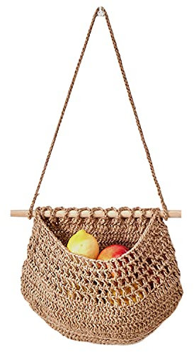 dancepandas Hamaca De Frutas y Verduras Hecha a Mano Cesta de Fruta Colgante Frutero Hamaca Colgante Permite la Maduración Uniforme de la Fruta y Verdura